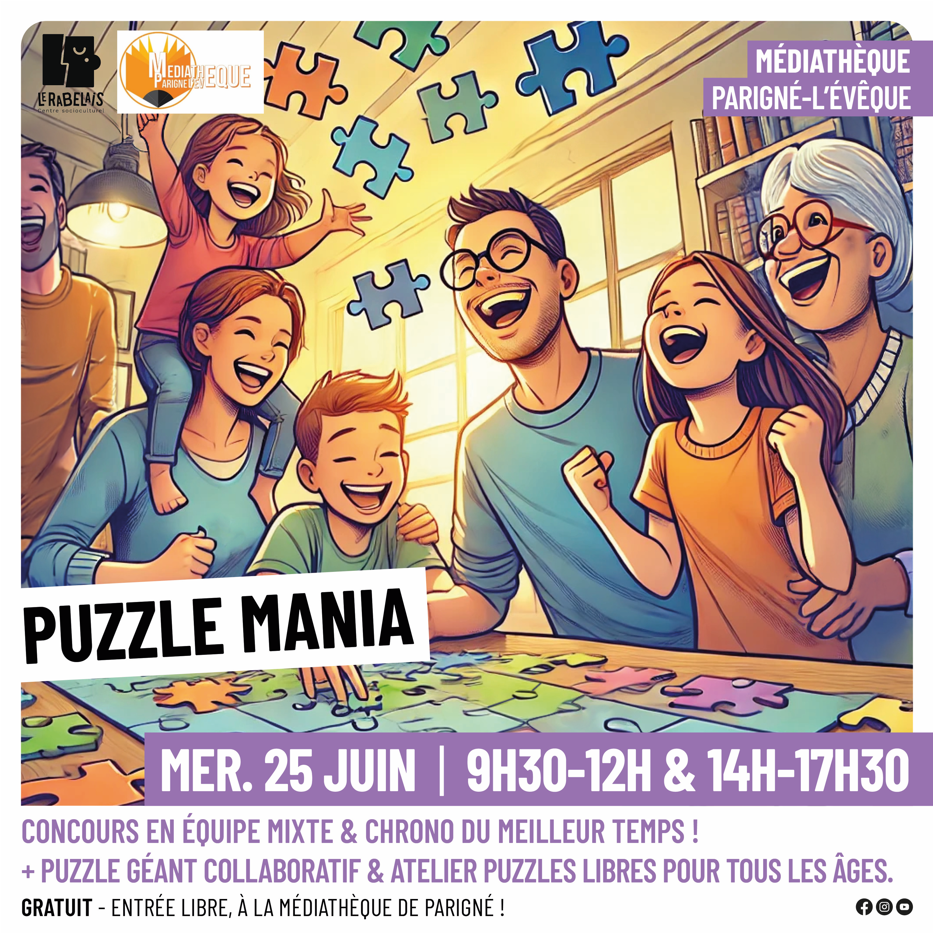 Couverture de Une journée "Puzzles" à la Médiathèque 